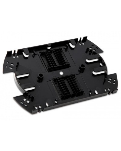 Сплайс-кассета оптическая для боксов FO-19R (аналог КУ-01) с двумя ложементами (без крышки) Hyperline FO-SPL01-HLD-BK в Ногинске Кроссы оптические Pintop.ru