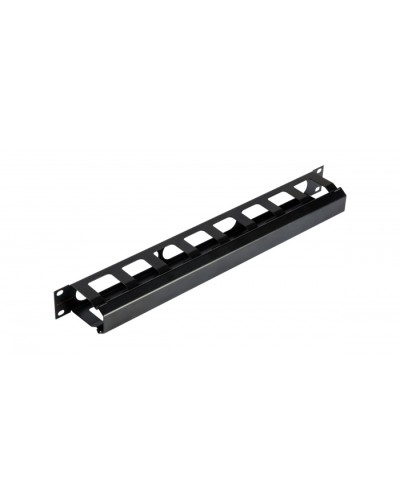 NIKOMAX (NMC-OK580C-1U-BK) - Кабельный органайзер NIKOMAX 19, 1U, глубина колец 58мм, металлический, скрышкой в Ногинске Кабельные органайзеры Pintop.ru