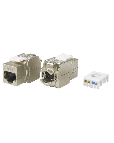 Вставка Keystone Jack RJ-45(8P8C) Hyperline KJ8-8P8C-C6-180-TLS-SH-F-WH в Ногинске Модули Keystone Pintop.ru
