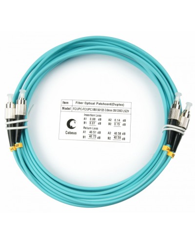 Шнур оптический duplex FC-FC 50/125 mm OM3 7м LSZH Cabeus FOP-50-FC-FC-7m в Ногинске Патч-корды и пигтейлы Pintop.ru