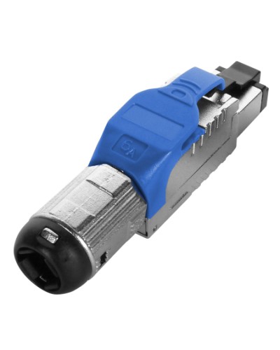 Разъем полевой оконцовки RJ-45 Hyperline (PLUE-8P8C-S-C6A-SH-BL) в Ногинске Патч-корды и пигтейлы Pintop.ru