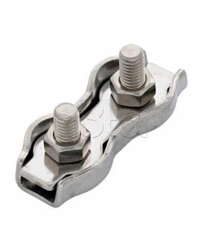 Зажим троса двойной D6мм Duplex (100шт/уп) Промрукав (PR08.3891) в Ногинске Держатели, клипсы, скобы Pintop.ru