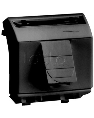 Компьютерная розетка RJ-45, кат.6A 8P8C, Hyperline, Dual IDC: 110&Krone Brava, черн., 2мод DKC 77679N в Ногинске Розетки компьютерные и телефонные Pintop.ru