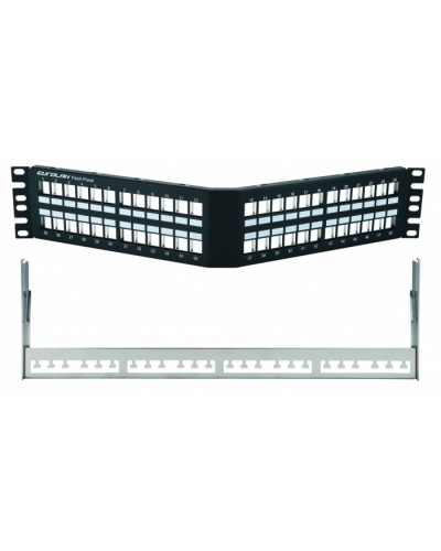 Коммутационная угловая панель 19” наборная, FTP, 2U, 48 портов, черный Eurolan (27A-00-48BL) в Ногинске Патч-панели Pintop.ru