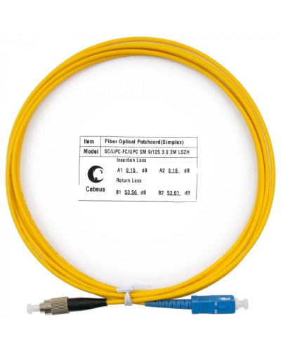 Шнур оптический simplex SC-FC 9/125 sm 3м LSZH Cabeus FOP(s)-9-SC-FC-3m в Ногинске Патч-корды оптические Pintop.ru