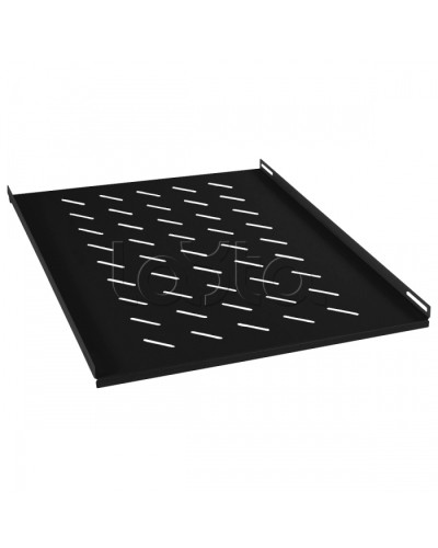 Полка перфорированная глубиной 700 мм для открытых стоек, цвет черный (RAL 9004) Cabeus RA-J018-FC-700-BK в Ногинске Полки для шкафов и стоек Pintop.ru