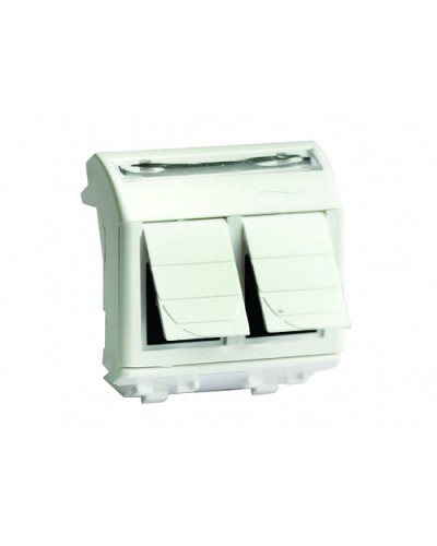 Тел.роз. двойная RJ12, 6P6C, Brava, белая, 2мод DKC 76122B в Ногинске Боксы для автоматов Pintop.ru