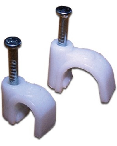 Клипса кабельная круглая, диаметр 10 мм, белая (100шт.уп) TWT TWT-CLR-10 в Ногинске Держатели, клипсы, скобы Pintop.ru