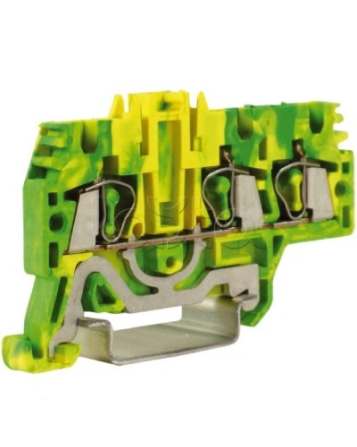 Зажим для заземления, 1 ввод/2 вывода, 2,5 кв.мм желто-зеленый DKC ZHT510 в Ногинске Держатели, клипсы, скобы Pintop.ru