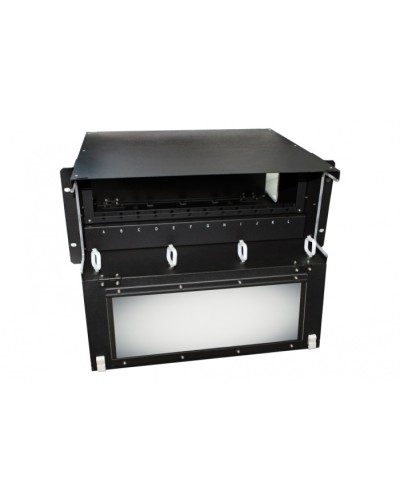 Патч-панель 19” универсальная Hyperline FO-19BX-4U-F2-12xSLT-W120H32-EMP в Ногинске Кросс оптический Pintop.ru