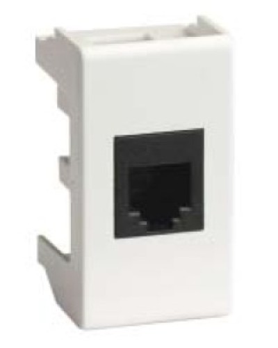 Компьютерная розетка RJ-45, кат.5Е, неэкранированная 8P8C, Hyperline, Dual IDC, белый RAL 9010, DKC 45048 в Ногинске Розетки компьютерные и телефонные Pintop.ru