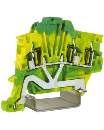 Зажим для заземления, 1 ввод/2 вывода, 1,5 кв.мм желто-зеленый DKC ZHT410 в Ногинске Держатели, клипсы, скобы Pintop.ru