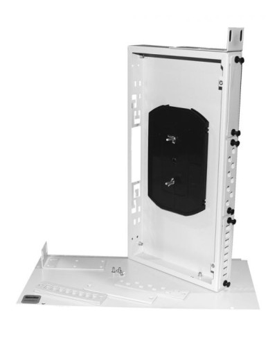 Бокс оптический универсальный 19, от 8 до 24 портов (SC, duplex LC, ST, FC), со сплайс пластиной, без пигтейлов и проходных адаптеров Hyperline FO-19R-1U-3xSLT-W140H42-24UN-GY в Ногинске Кросс оптический Pintop.ru