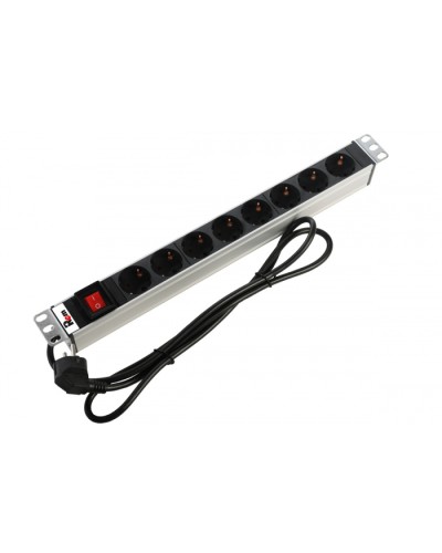 Блок розеток 1U, 8 розеток Schuko Rem R-16-8S-V-440-1.8 в Ногинске Блоки розеток Pintop.ru