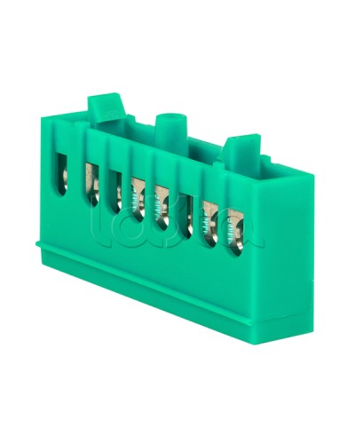 Шина 0 PE (6х9мм) 8 отверстий латунь зеленый изолированный корпус на DIN-рейку EKF PROxima (sn0-63-8-ig) в Ногинске Аксессуары для стоек и шкафов Pintop.ru