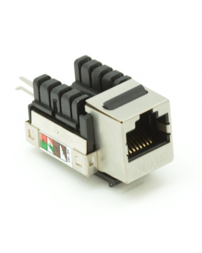 Модуль-вставка типа Keystone, Кат.5e (Класс D), 100МГц, RJ45/8P8C, 110/KRONE, T568A/B, экранированный, металлик, уп-ка 10шт. NETLAN EC-UKJ-SD2-MT-10 в Ногинске Коннекторы Pintop.ru