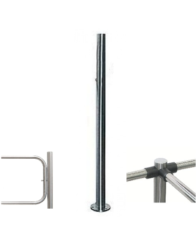 Стойка с отверстием под стопорный механизм промежуточная Т-образная BH02 2-16 PERCo в Ногинске Ограждения Pintop.ru