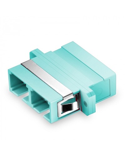 Оптический адаптер, OM3, дуплекс SC, с фланцами, бирюзовый Eurolan (36A-30-2S-02AQ) в Ногинске Проходные адаптеры и розетки оптические Pintop.ru