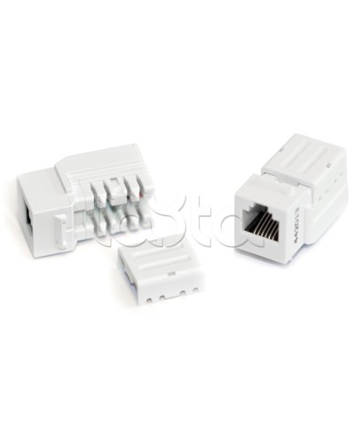 Вставка Keystone Jack, RJ-12(6P6C), 110 IDC, белая Hyperline KJNE-6P6C-C2-90-WH в Ногинске Модули Keystone Pintop.ru
