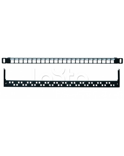 Коммутационная панель 19” наборная, UTP, 0,5U, 24 порта, черный Eurolan (27B-00-24-05BL) в Ногинске Патч панель Pintop.ru