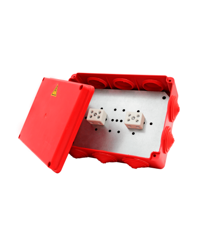 Коробка распределительная огнестойкая КРОПС-П6, IP55, габаритные размеры 240х195х90 мм, для кабелей сечением до 6 мм2, 12 клемм КМ-Профиль (FRJB-KM-P6-6-12-КРОПС-IP55) в Ногинске Распределительные коробки Pintop.ru