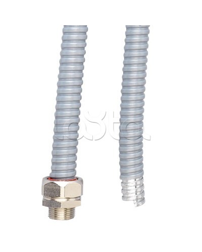 Металлорукав DN 35мм в гладкой ПВХ изоляции, Dвн 35,0 мм, Dнар 43,0, IP66, 25 м, цвет серый DKC 6070-38 в Ногинске Крепежные изделия Pintop.ru