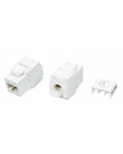 Вставка Keystone Jack RJ-45(8P8C) Hyperline KJ8-8P8C-C6A-180-TLS-WH в Ногинске Модули Keystone Pintop.ru