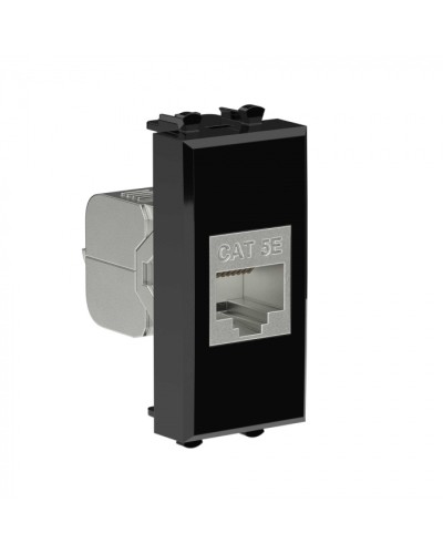 Avanti Компьютерная розетка RJ-45 без шторки модульная, кат.5е экран., Черный квадрат 1модуль DKC (4402761) в Ногинске Коннекторы Pintop.ru