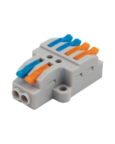 Разветвительная клемма СМК 2x2 2 полюса с монтажной площадкой 1 ввод 2 вывода (5 шт/уп) Rexant (07-5235-05) в Ногинске Клеммные колодки Pintop.ru