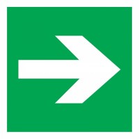 Знак эвакуационный "Направляющая стрелка" 100x100 (5шт/уп) REXANT 56-0029