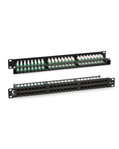 Патч-панель 19, 1U, 48 портов RJ-45 Cabeus PLHD-48-CAT.5E-DUAL IDC-1U в Ногинске Патч панель Pintop.ru