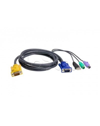 КВМ-кабель с интерфейсами PS/2, USB, VGA (1.2м) ATEN 2L-5301UP в Ногинске Видеоусилители, Модуляторы, Делители Pintop.ru