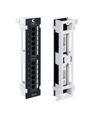 Патч-панель настенная, 12 портов RJ-45, категория 5е, с подставкой Cabeus PL-12-Cat.5e-WL-Dual IDC в Ногинске Патч панель Pintop.ru
