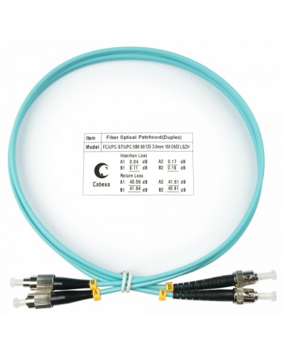 Шнур оптический duplex FC-ST 50/125 mm OM3 1м LSZH Cabeus FOP-50-FC-ST-1m в Ногинске Патч-корды и пигтейлы Pintop.ru