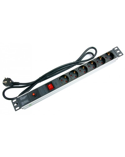 Блок на 6 розеток EU горизонтальный для 19 шкафов Cabeus PDU-6P-F-2EU в Ногинске Блоки розеток Pintop.ru