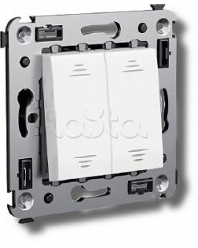 Выключатель двухклавишный в стену, Avanti, Ванильная дымка DKC 4405104 в Ногинске Аксессуары для стоек и шкафов Pintop.ru