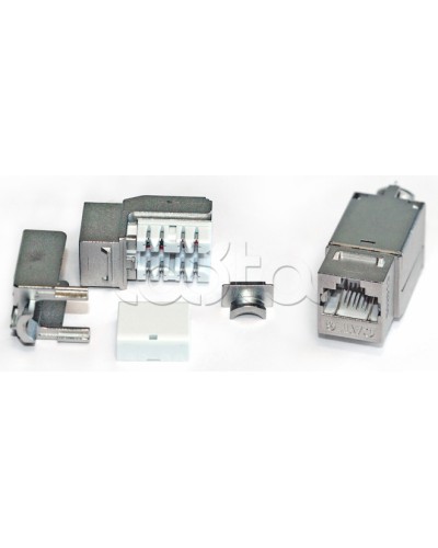 Вставка Keystone Jack RJ-45(8P8C), категория 6A, экранированная, 110 IDC, заделка с помощью NE-TOOL, белая Hyperline KJNE-8P8C-C6A-90-SH-F-WH в Ногинске Модули Keystone Pintop.ru