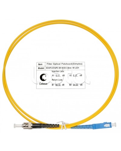 Патч-корд волоконно-оптический SM 9/125 simplex SC-ST LSZH (1,5 м) Cabeus FOP(s)-9-SC-ST-1,5m в Ногинске Патч-корды оптические Pintop.ru