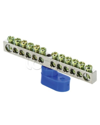 Шина 0 N (6x9мм) 12 отв. цинк синий угловой изолятор EKF PROxima (sn1-63-12-1) в Ногинске Клеммные колодки Pintop.ru
