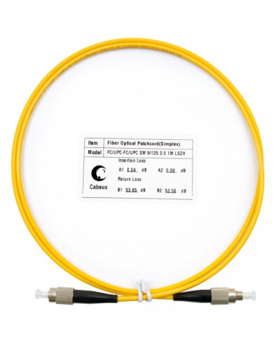 Шнур оптический simplex FC-FC 9/125 SM 1 м LSZH Cabeus FOP(s)-9-FC-FC-1M в Ногинске Патч-корды оптические Pintop.ru