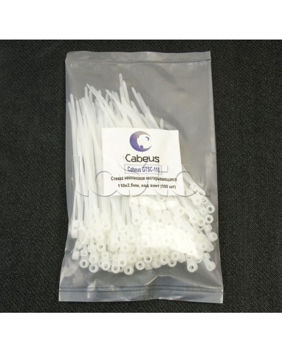 Стяжка нейлоновая неоткрывающаяся, безгалогенная (halogen free), 110x2.5мм, под винт (100 шт) Cabeus GTSC-110 в Ногинске Стяжки-хомуты Pintop.ru