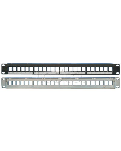 Наборная коммутационная панель 19”, 1U, 24 порта UTP/FTP Eurolan (27F-00-24BL) в Ногинске Коннекторы Pintop.ru