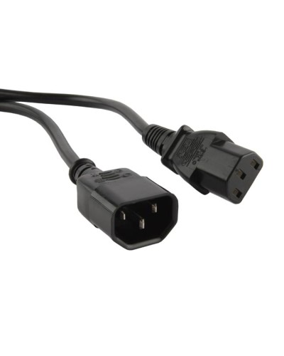 Кабель питания с заземлением Hyperline PWC-IEC13-IEC14-1.8-BK в Ногинске Патч-корды и пигтейлы Pintop.ru