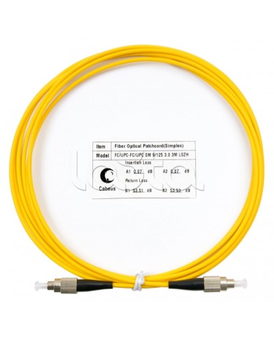 Шнур оптический simplex FC-FC 9/125 SM 3 м LSZH Cabeus FOP(s)-9-FC-FC-3M в Ногинске Патч-корды оптические Pintop.ru