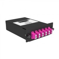 Кассета кроссовая 1 разъем черный Cabeus (FO-OM4-1x12MPO(m)/U-12xLC/U-А-BK)