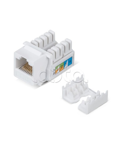 Вставка Keystone Jack RJ-45, категория 6, заделка тип 110, белая Cabeus KJ-RJ45-Cat.6-90 в Ногинске Модули Keystone Pintop.ru