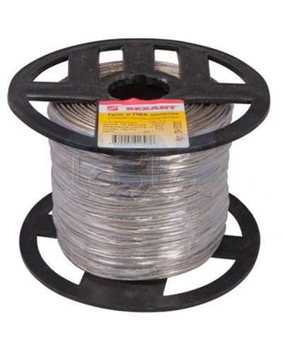 Трос стальной в ПВХ изоляции d2 мм (200) REXANT 09-5320 в Ногинске Крепежные изделия Pintop.ru