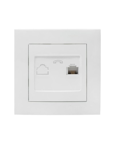 Валенсия розетка телефонная RG-11 1-местная белая EKF PROxima (EWT01-034-10) в Ногинске Розетки компьютерные и телефонные Pintop.ru