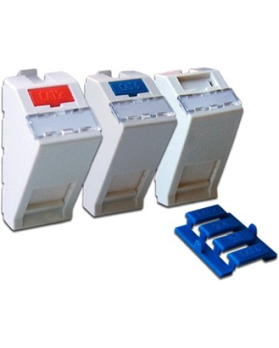 Вставка 22.5х45 на 1 кейстоун, угловая, со шторкой, маркировкой, иконками, белая LANMASTER LAN-SIP-22A-WH в Ногинске Коммутационные изделия Pintop.ru