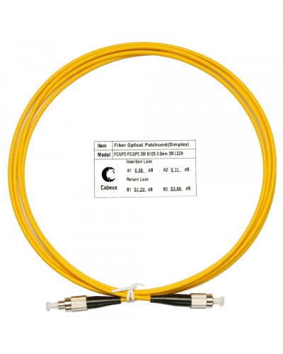 Шнур оптический simplex FC-FC 9/125 SM 2 м LSZH Cabeus FOP(s)-9-FC-FC-2M в Ногинске Патч-корды оптические Pintop.ru